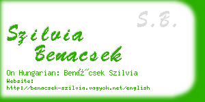 szilvia benacsek business card